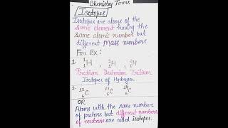 IsotopesRadioactive IsotopesPrepare Class9 shorts short chemistry [upl. by Season604]