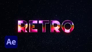 Retro Futuristic Metallic Text in After Effects Tutorial [upl. by Neleh]