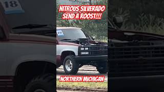 NITROUS CHEVY SILVERADO ON PADDLES SENDS A ROOST dragracing sanddrags tractorpull offroad [upl. by Eenattirb]