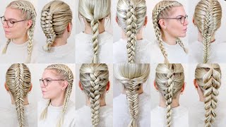 How To Braid Your Own Hair For Complete Beginners  15 EASY Braids For Summer FULL TALK THROUGH [upl. by Htelimay614]