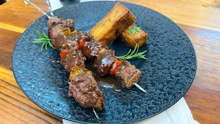 Brochettes Filet de Bœuf Sauce Tamarin et Millefeuille PDT [upl. by Wohlen26]