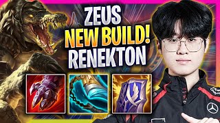 ZEUS TRIES NEW RENEKTON BUILD  T1 Zeus Plays Renekton TOP vs Gnar  Season 2024 [upl. by Atillertse955]