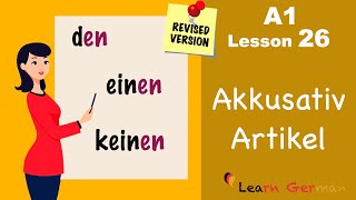 Revised A1  Lesson 26  Accusative case  Akkusativ  German for beginners  Learn German [upl. by Cortney]