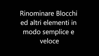 Tutorial AutoCAD italiano  Rinominare Blocchi [upl. by Herring]