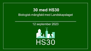 30 med HS30 Biologisk mångfald [upl. by Neirb865]