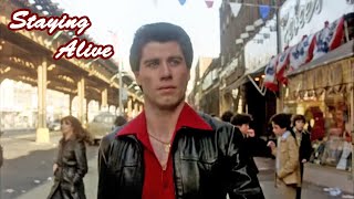 Staying Alive title song subtitled film Saturday Night Fever [upl. by Ahsiram]