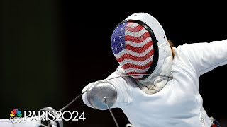 Anne Cebula triumphs over Italys Fiamingo in Olympic womens epee elimination  Paris Olympics [upl. by Maddie]