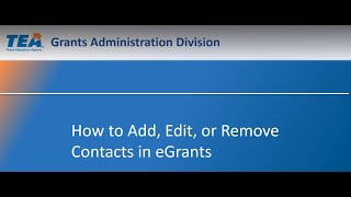 How to Add Edit or Remove Contacts in eGrants [upl. by Aseretairam]