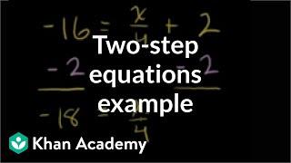 Example twostep equation with numerator x  Linear equations  Algebra I  Khan Academy [upl. by Irfan76]