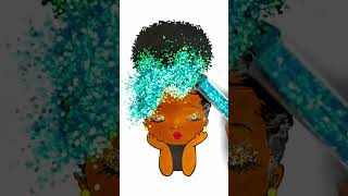 DIY Peekaboo Girl glitter afro hair creative ideas for kids kids girl kidsart [upl. by Nylarat]