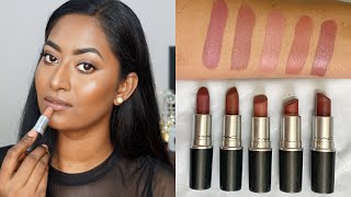 MY TOP 5 MAC Cosmetics Nude lipsticks for DUSKY  BROWN  DEEP Indian Skin tones 💄 [upl. by Ohl]