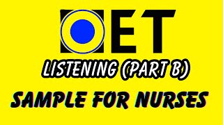 Oet listening part B sample for nurses  OET 20 Online Classroom [upl. by Kjersti962]