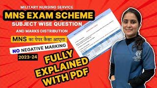 MNS Exam SchemeSubject wise question and marks distributionmnsinterview militarynursingservice [upl. by Ahseenal]