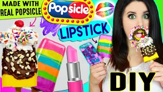 DIY Popsicle Lipstick W REAL Popsicles  Apply Your Lip Balm W Popsicles  Ice Cream Lipstick [upl. by Vaenfila18]