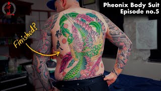 Finishing A Traditional Japanese Pheonix Tattoo JPN SUBS [upl. by Naol]