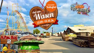 177 Cannstatter Volksfest 2024  Aufbau Blog 2 492024  Clip by CoolKirmes [upl. by Yusem]