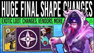 Destiny 2 HUGE FINAL SHAPE CHANGES New INFO Exotic Vendor Episode 1 Power Caps Quest Loot QoL [upl. by Harli]