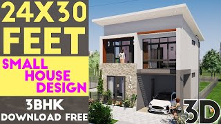 24x30 Feet Small House Design With 3 Bedroom  Plan15  KK Home Design 2020 [upl. by Marbut]