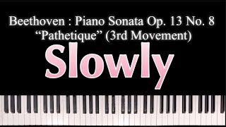 🎹Beethoven  Piano Sonata Op 13 No 8 “Pathetique” 3rd Movement🎹 Slowly🐢Piano🎹 Sheet [upl. by Eriuqs708]