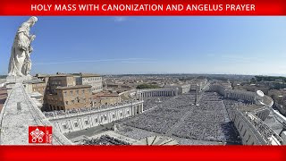 October 20 2024 Holy Mass with Canonization and Angelus Prayer  Pope Francis [upl. by Aicelav]