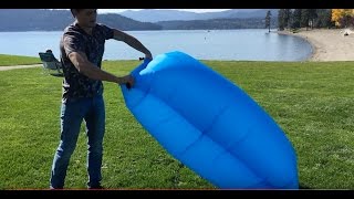 How to inflate laybag lazy bag air sofa air lounge inflatable lounger [upl. by Stubstad]