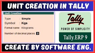 Create Measurement Units in Tally ERP in Hindi [upl. by Cheyney]