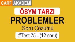 ÖSYM Tarzı Çözümlü Problemler PDF indir Test 75 [upl. by Walliw]