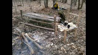 bushcraft furniture with scotch eyed auger [upl. by Aylat]