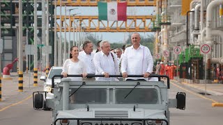 Inicio de producción de la refinería Olmeca desde Paraíso Tabasco [upl. by Nnylrats]