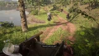 Turning Around Lemoyne Raider Ambush And Using Their Own Machine Gun  Red Dead Redemption 2 [upl. by Ambrosio]