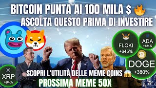 🚀 BITCOIN VERSO I 100K 🔥 NON IGNORARE LE MEME COINS 😱 GUARDA QUESTO [upl. by Einuj]