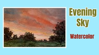 Watercolor Painting of a Early Evening Sky [upl. by Nahtiek]