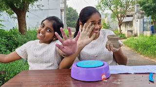 Mini Pottery WHEEL🍯🏺 machine for Diya UNBOXINGDIYDiyaIshwarya [upl. by Sale]