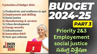 Budget 202425 priority 2amp3 employment and social justice [upl. by Ahdar]