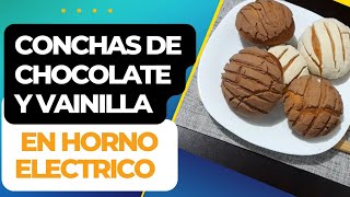 Como hacer conchas de chocolate y vainilla  como hacer conchas de chocolate en casa HornoElectrico [upl. by Edualc]