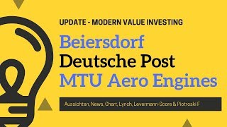 Beiersdorf  Deutsche Post  MTU Aero Engines  Update  Modern Value Investing [upl. by Jeggar]