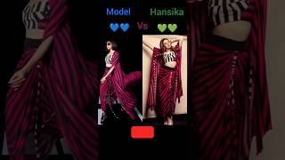 Model vs Hansika Motwani hansikamotwani hansika model fashion shortsfeed trendingshorts like [upl. by Icrad310]