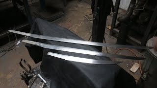 Forging a Wakizashi sword part 1 forging the blade [upl. by Enineg]