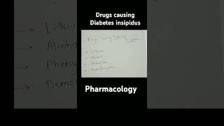 Pharmacology Drugs causing Diabetes insipidus neet next mci fmge mbbs neetpg neet2024 100 [upl. by Mercer]