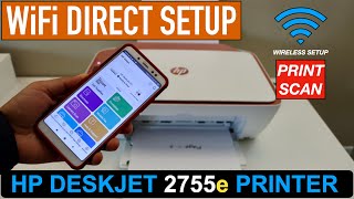 HP DeskJet 2755e WiFi Direct Setup Wireless Printing Review [upl. by Wahs]