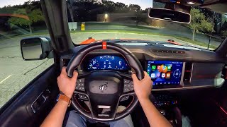 2022 Ford Bronco Raptor  POV Night Drive Binaural Audio [upl. by Anawt260]