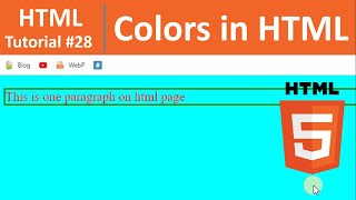 HTML Tutorial 28  Colors in HTML Background Text and Border Colors [upl. by Ailadi]