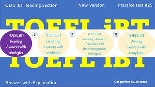 2024 TOEFL iBT new Reading Test 25  Answer with Explanation [upl. by Fish]