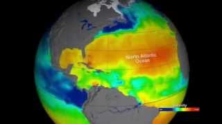 Salinidade dos oceanos medida pela NASA no período de um ano incrível [upl. by Junina]