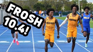 Two Florida Freshmen Phenoms From The Same School Go 104 In The 100m [upl. by Ttehc]