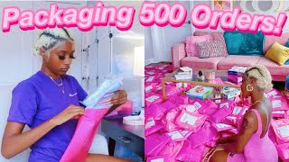 Packaging 500 Orders  Entrepreneur Life Vlog 💕  How I Package amp Ship Orders [upl. by Atipul318]