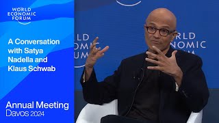 A Conversation with Satya Nadella and Klaus Schwab  Davos 2024  World Economic Forum [upl. by Reviere]