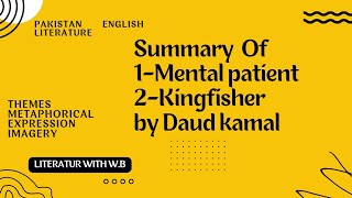 Summary of  Mental patient amp Kingfisher by Daud kamal Representative poet [upl. by Lichtenfeld480]