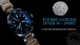 Tourby il quotDioquot dei microbrands tedeschi vediamolo insieme con il diver Lawless 40mm 200mt [upl. by Baecher]