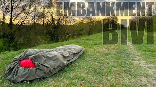 Bivi Wildcamping on a railway embankment in high winds Snugpak bikepacking overnighter 162 [upl. by Olds]